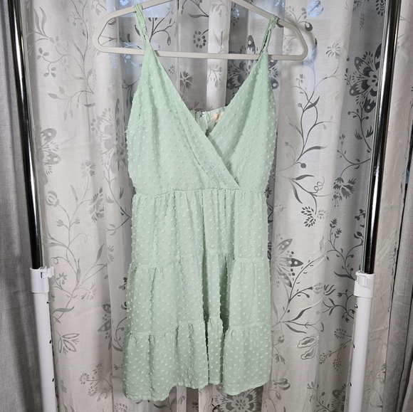 Altar'd State Mint Green Mini Dress Medium |‎ Adjustable Straps Boho Chic - Picture 1 of 8